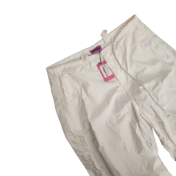 NEW Edikted Parker Nylon Cargo Pants Medium/Large White Parachute Streetwear NWT - Picture 3 of 15